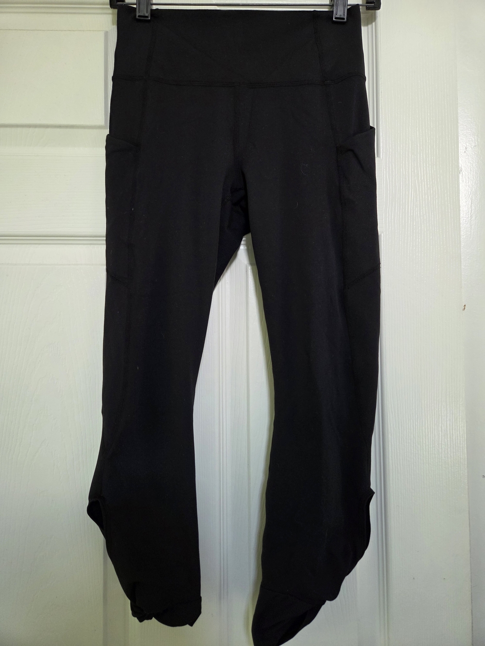 Fabletics PureLuxe Black Women's High-Rise Pocket Leggings With Leg Keyhole
